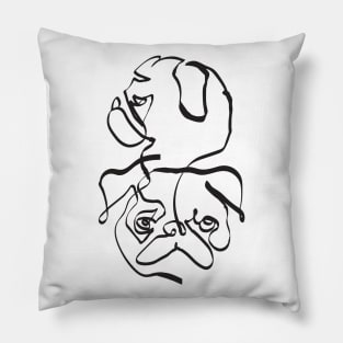 Abstract Line Pug Pillow