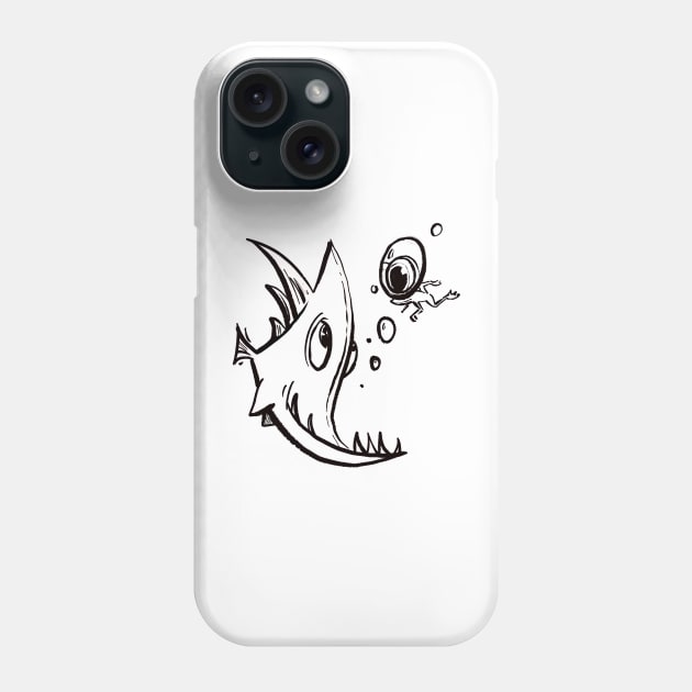 Crazy fish and frog Phone Case by Jason's Doodles