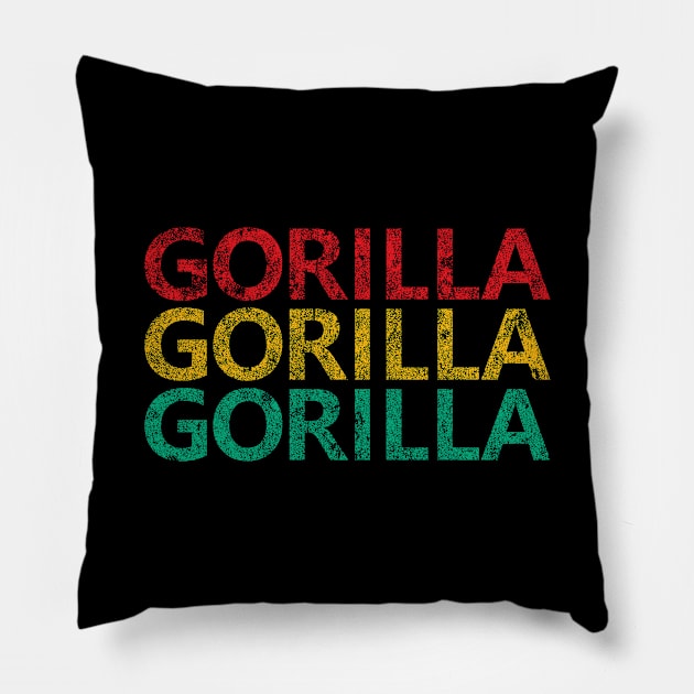 "Gorilla Gorilla Gorilla" Scientific Name, Western Lowland Gorilla Pillow by Decamega