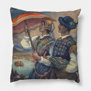 Slovenia Vintage Travel Poster Pillow