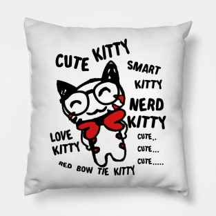 Cute, Smart, & Nerd Kitty Pillow