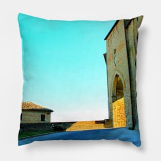 Medieval arch entrance Pillow