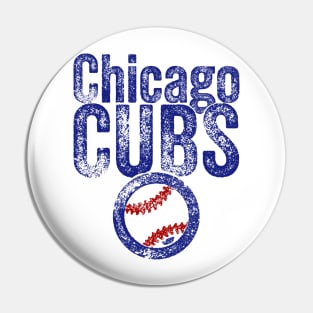 CUBS Baseball Weathered Pin