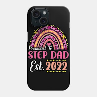 Promoted to Step Dad Est.2022 Rainbow Stepfather to Be New Stepfather Phone Case