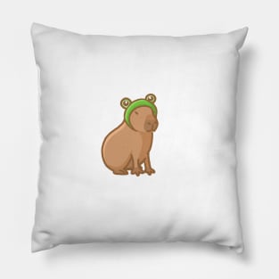 Coco the Capybara Frog Hat Pillow