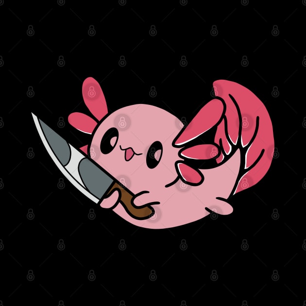 Axolotl with knife! by Anime Meme's