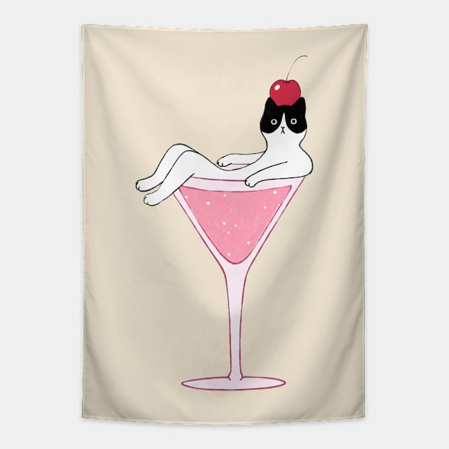 Cat Cocktail Tapestry by bignosework