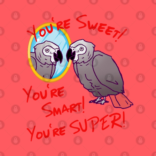 Daily Attitude Affirmations African Grey Parrot Image by Einstein Parrot