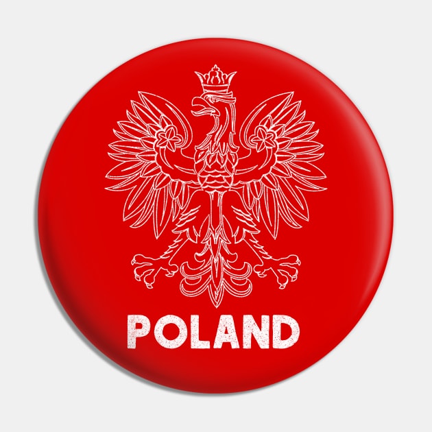 Poland/Polish Eagle Flag - Faded/Vintage Look Pin by DankFutura