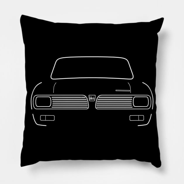 Triumph Toledo classic 1970s British car white outline graphic Pillow by soitwouldseem