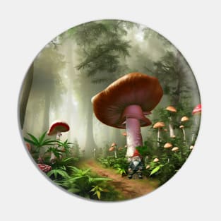 Fantasy Magical Gnome Forest Pin