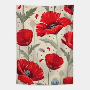 Bright poppies field Tapestry