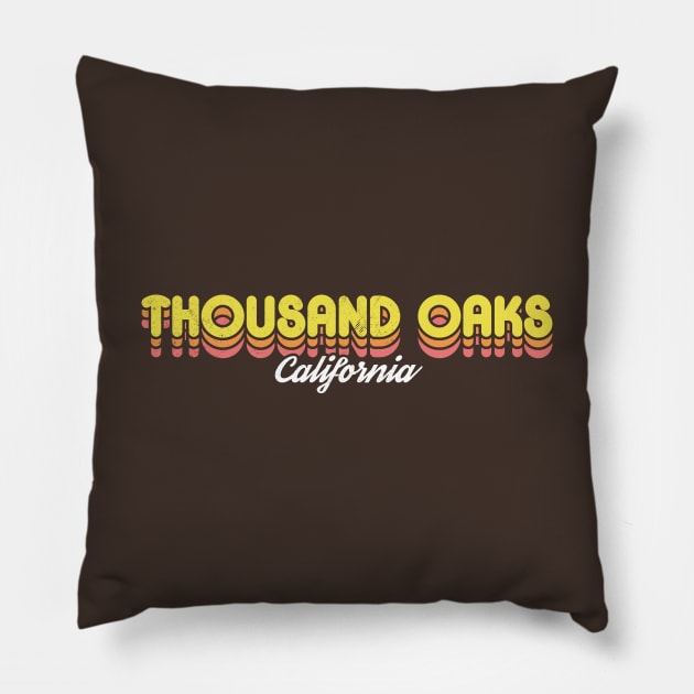 Retro Thousand Oaks California Pillow by rojakdesigns