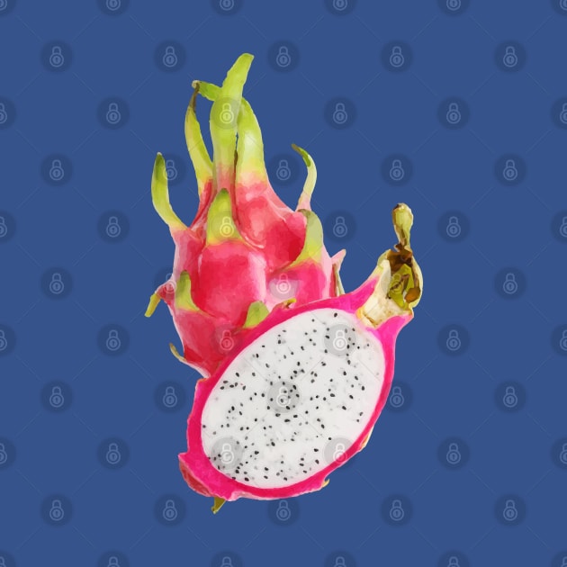 Abstract Minimalist Art of Dragon Fruit or Pitaya by Insightly Designs