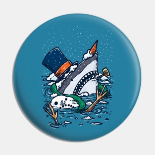 Snowman Obliteration Shark Pin