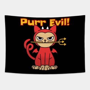 Evil Cat Funny Pure Evil LOL Tapestry