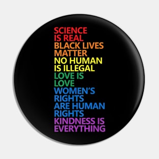 Science Is Real Black Lives Matter Lgbt Pride Blm Equality Pin