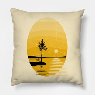 Golden Sun Reflection Pillow