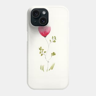 One Pink Flower in Pen Ink and Watercolor Phone Case