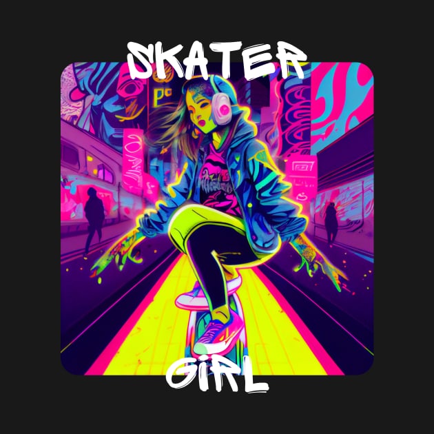 Skater Girl - cool girl skates on the street 3 by PD-Store