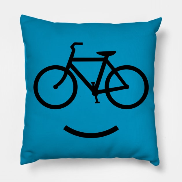 Bike Smile Pillow by bopercival