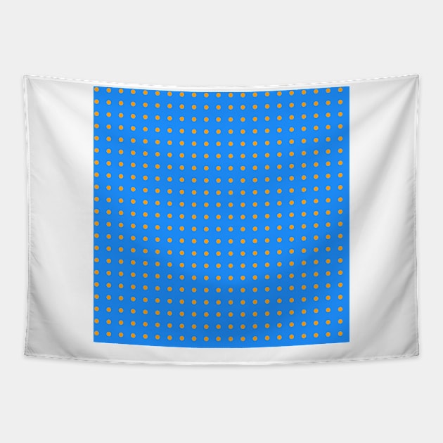 Dodger Blue Orange Pattern Tapestry by mydesignontrack