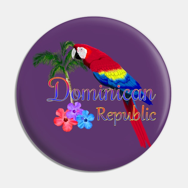 Dominican Republic Tropical Pin by macdonaldcreativestudios