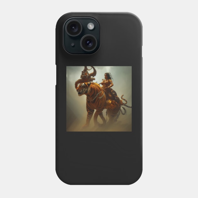 Durga Riding into Battle Phone Case by Feychild333