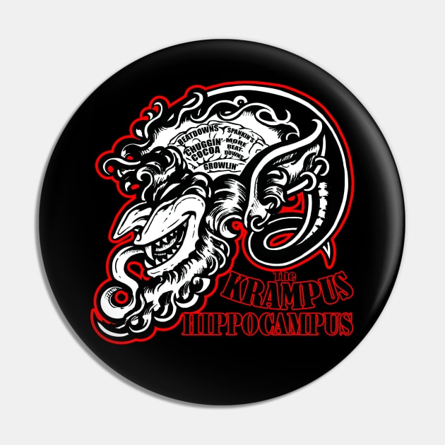 The Krampus Brain - Krampus Hippocampus - Red Outlined Version Pin by Nat Ewert Art