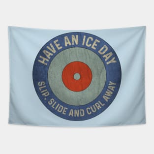 Have An Ice Day Vintage Curling Player Tapestry