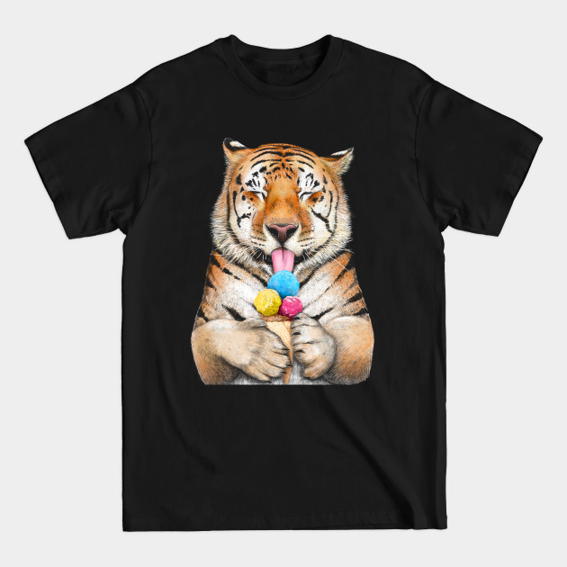 Discover Tiger with ice cream - Tiger - T-Shirt