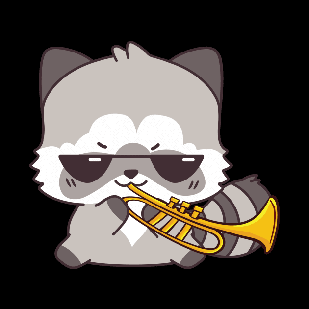 Musical Raccoon Playing On Saxophone by Mieu-Angels