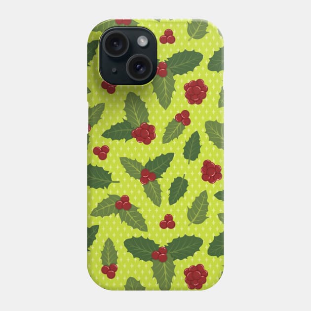 Holly Berry Pattern Phone Case by zarya_kiqo