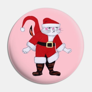 Retro Vintage Pink Santa Claus Cat Pin