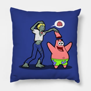 Funny Zombie No Brains Horror Cartoon Gift For Zombie Lovers Pillow