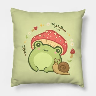 Meet the Best of Friends: A Frog in a Mushroom Hat and a Snail Pillow