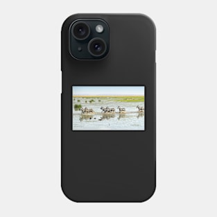 Zebras Crossing The Swamp Phone Case