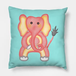 Cute pink elephant exercise. Pillow