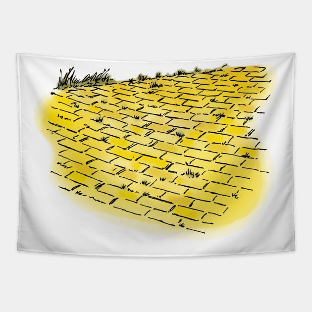 Vintage Wizard of Oz Yellow Brick Road Wizard Of Oz Tapestry