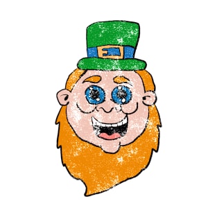 Faded Happy Leprechaun Face 2 T-Shirt