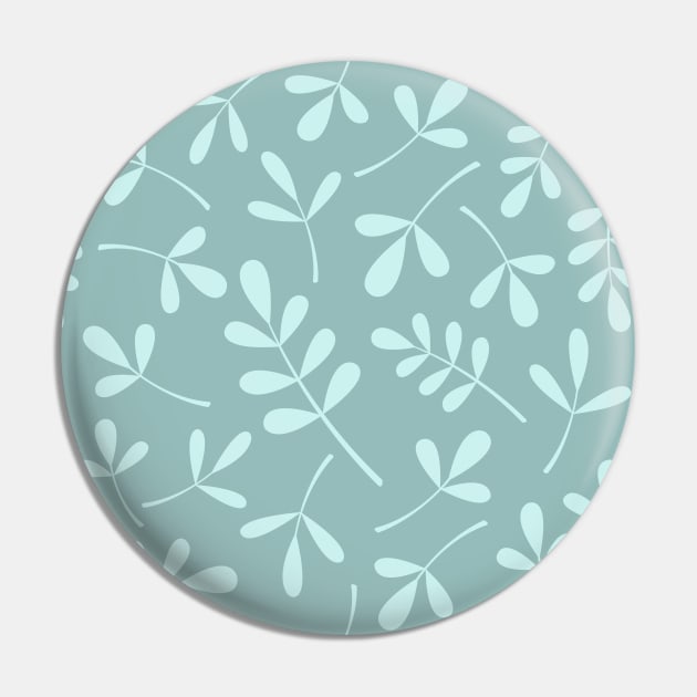 Assorted Leaf Silhouettes Lt on Mid Teal Pin by NataliePaskell