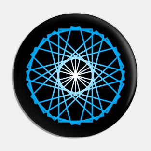 Unique glowing blue cogwheel Pin