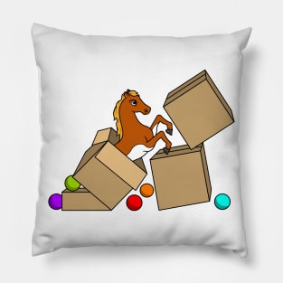 Horse with Balls Pillow