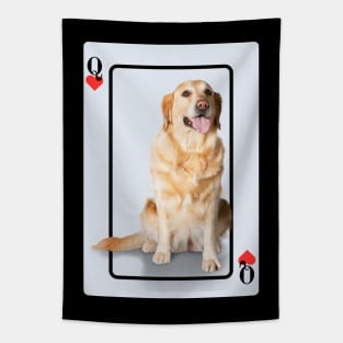 Golden Retriever Queen Of Hearts Tapestry