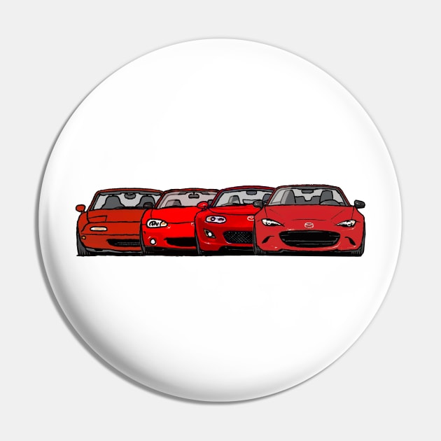 MX5 Miata Evolution Red Pin by Woreth