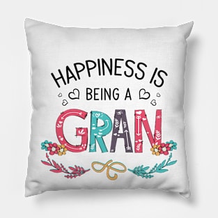 Happiness Is Being A Gran Wildflowers Valentines Mothers Day Pillow