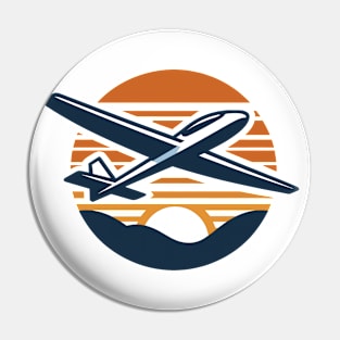 Glider Sailplane Biplane aerial floating soaring Pin