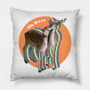 Oh deer rainbow deer Pillow