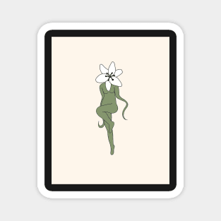 WOMAN FLOWER WHITE EDELWEISS Magnet