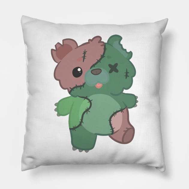 Zombie teddy bear Pillow by IcyBubblegum